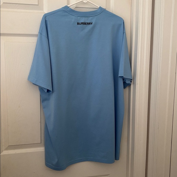 Burberry Light Blue Tee with Red Logo - Picture 3 of 9